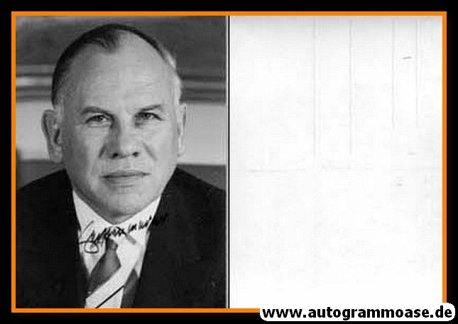 Autogramm Politik | CDU | Eugen GERSTENMAIER | 1950er (Portrait SW) 2 Bundestagspräsident