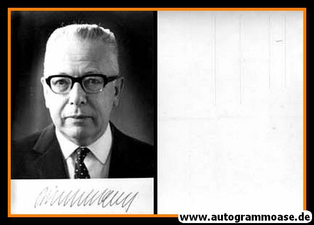 Autogramm Politik | SPD | Gustav HEINEMANN | 1960er (Portrait SW) 2