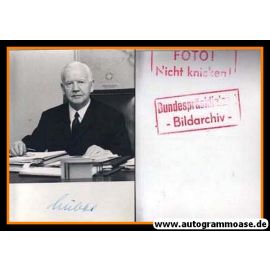 Autogramm Politik | CDU | Heinrich LÜBKE | 1960er (Portrait SW) 2