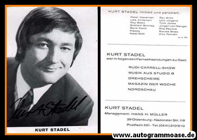 Autogramm Comedy | Kurt STADEL | 1970er (Portrait SW)