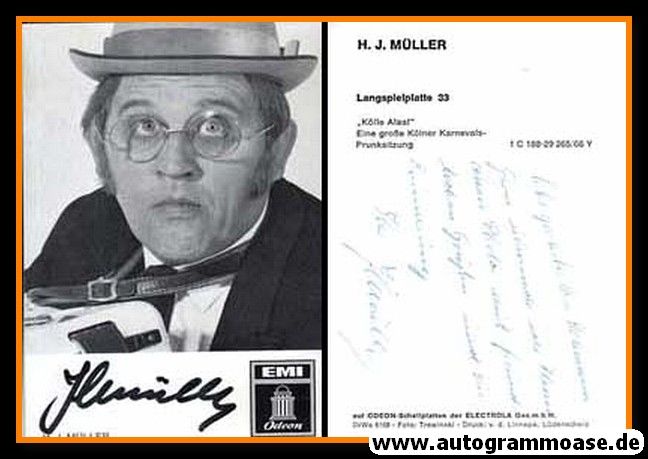 Autogramm Karneval | H. J. MÜLLER | 1970er "Kölle Alaaf" (EMI)