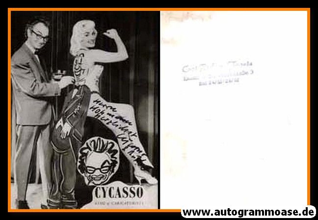 Autogramm Kunst | CYCASSO | 1970er (Portrait SW mit Ruth) 2