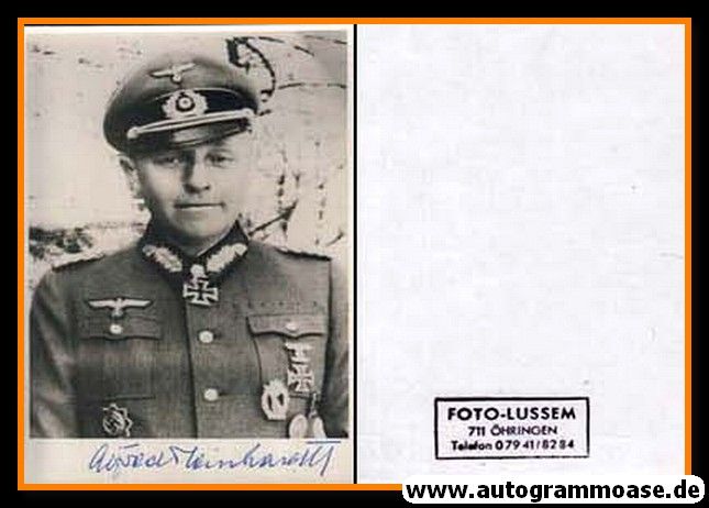 Autogramm Militär | Alfred-Hermann REINHARDT | 1940er (Portrait SW) Generalleutnant 