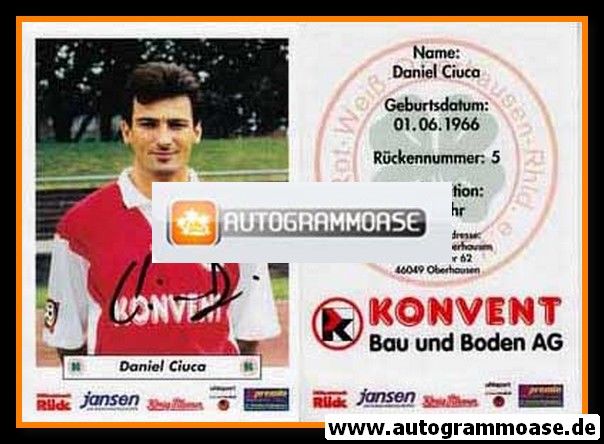Autogramm Fussball | Rot-Weiss Oberhausen | 2000 | Daniel CIUCA