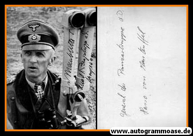 Autogramm Militär | Hasso VON MANTEUFFEL | 1940er (Portrait SW) Panzergeneral