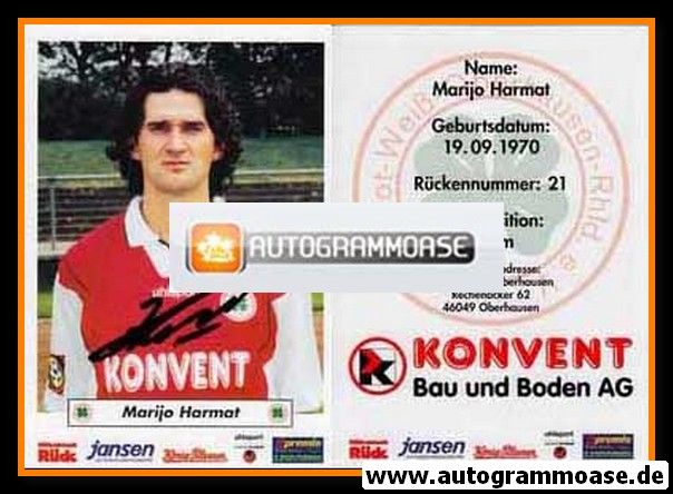 Autogramm Fussball | Rot-Weiss Oberhausen | 2000 | Marijo HARMAT