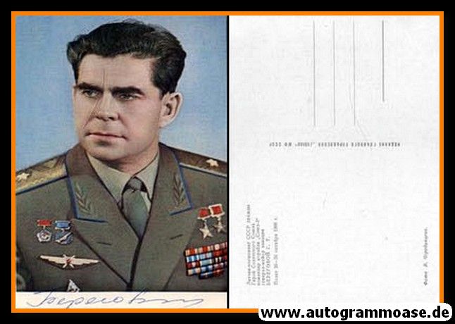 Autogramm Raumfahrt (UdSSR) | Georgi BEREGOWOI | 1960er (Portrait Color)