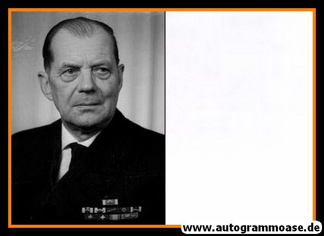 Autogramm Militär | Friedrich RUGE | 1960er Foto (Portrait SW) Vizeadmiral