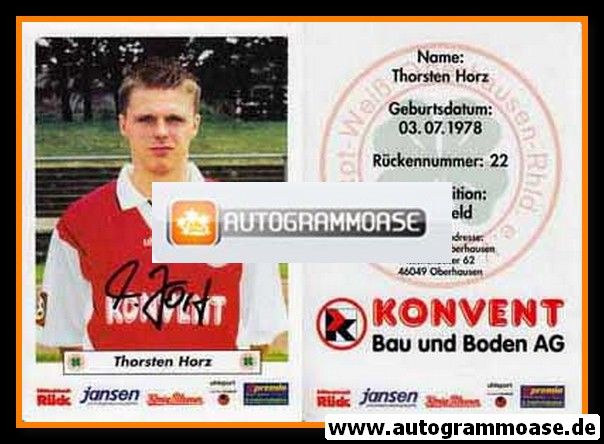 Autogramm Fussball | Rot-Weiss Oberhausen | 2000 | Thorsten HORZ