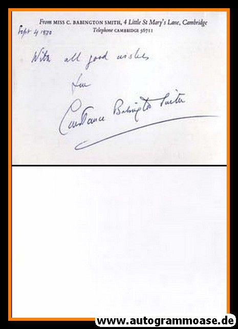 Autogramm Militär | Constance BABINGTON SMITH | 1970 (Visitenkarte)