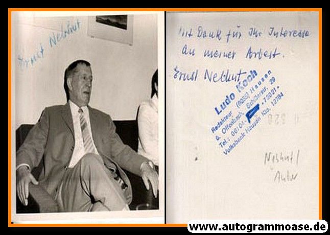 Autogramm Literatur | Ernst NEBHUT | 1960er Foto (Portrait SW)