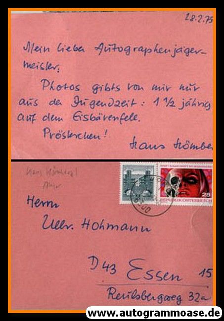 Autogramm Literatur | Hans HÖMBERG | 1973 (Postkarte)