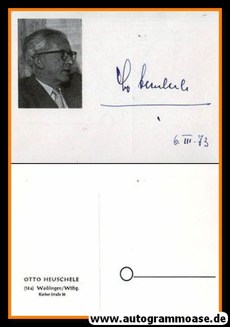 Autogramm Literatur | Otto HEUSCHELE | 1970er (Portrait SW)