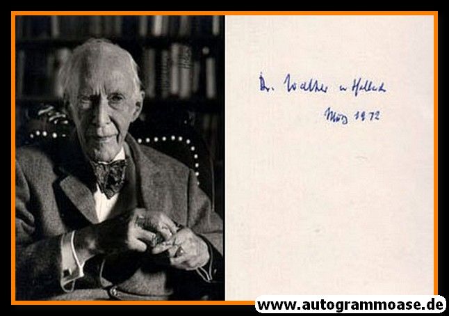 Autogramm Literatur | Walther VON HOLLANDER | 1970er (Portrait SW)