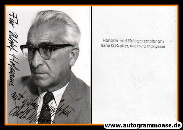 Autogramm Kunst | Otto SCHMITT | 1970er Foto (Portrait SW)