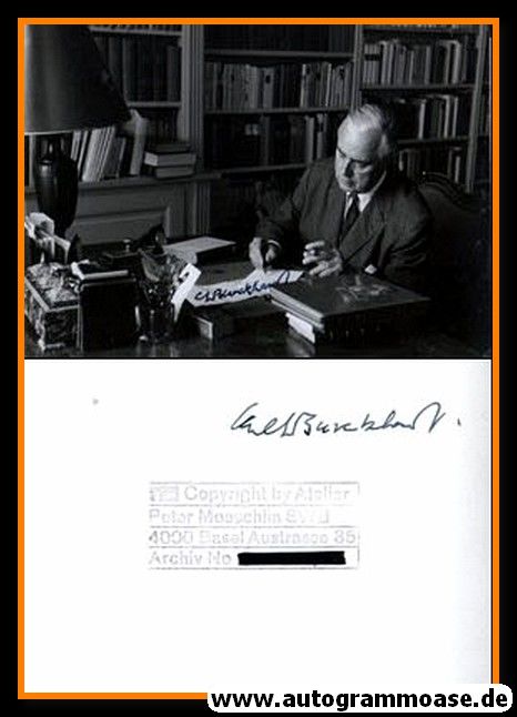 Autogramm Literatur / Politik | Carl Jacob BURCKHARDT | 1970er Foto (Portrait SW)