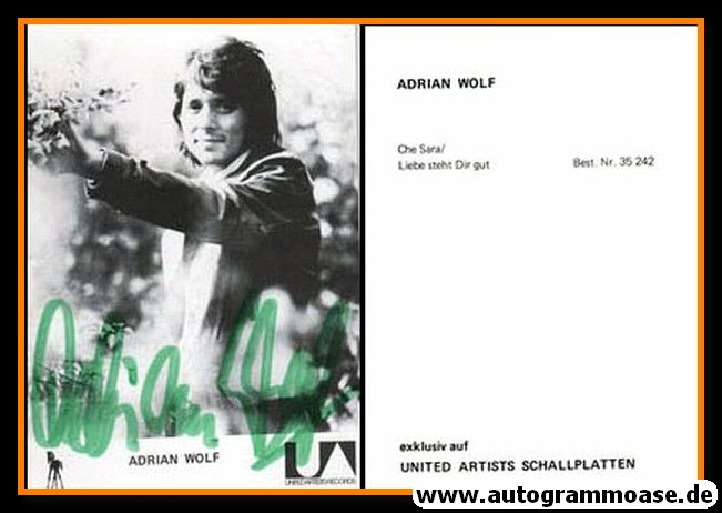 Autogramm Schlager | Adrian WOLF | 1971 "Che Sara" (UA) SW
