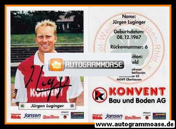 Autogramm Fussball | Rot-Weiss Oberhausen | 2000 | Jürgen LUGINGER