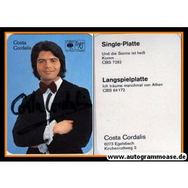 Autogramm Schlager | Costa CORDALIS | 1970 "Ich Träume Manchmal Von Athen" (CBS)