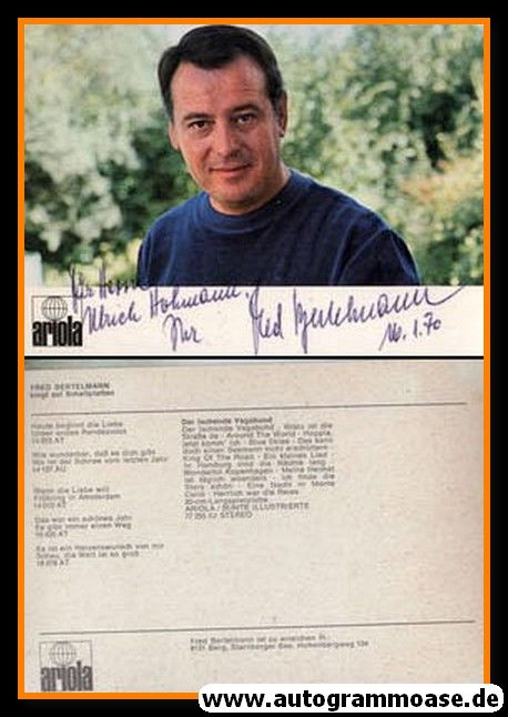 Autogramm Schlager | Fred BERTELMANN | 1970er "Der Lachende Vagabund" (Ariola)