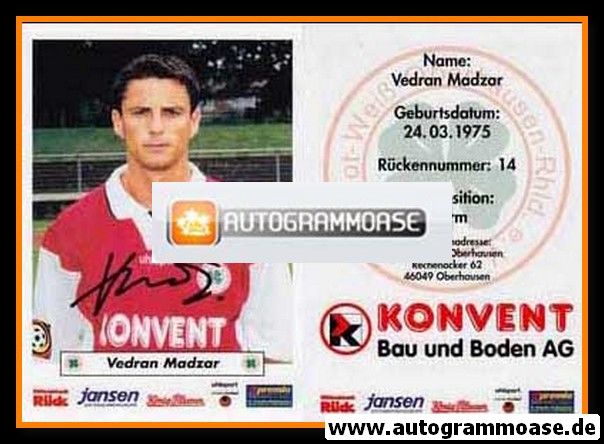 Autogramm Fussball | Rot-Weiss Oberhausen | 2000 | Vedran MADZAR