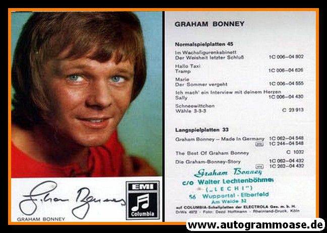 Autogramm Schlager | Graham BONNEY | 1971 "Im Wachsfigurenkabinett" (EMI)