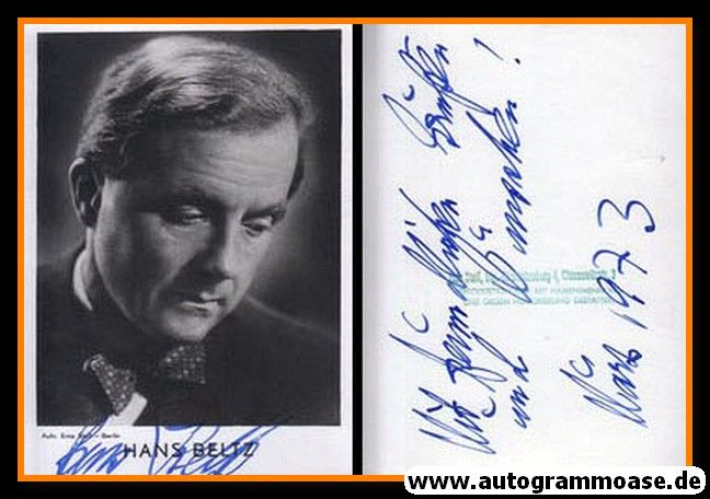 Autogramm Klavier | Hans BELTZ | 1960er (Portrait SW)