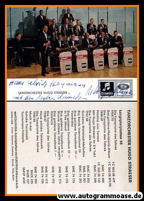 Autogramm Orchester | Hugo STRASSER | 1969 "Tanzplatte" (EMI)