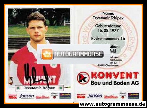 Autogramm Fussball | Rot-Weiss Oberhausen | 2000 | Tzvetomir TCHIPEV