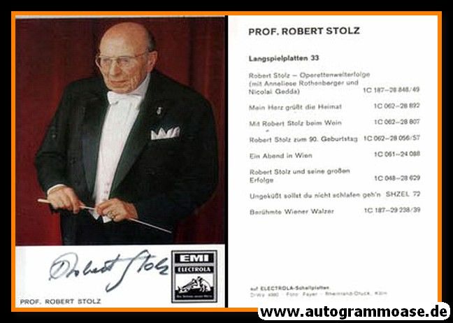 Autogramm Komponist | Robert STOLZ | 1970er (Portrait Color) EMI Electrola