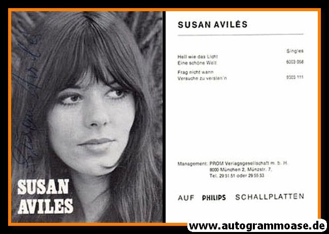Autogramm Schlager | Susan AVILES | 1971 "Frag Nicht Wann" (Philips)