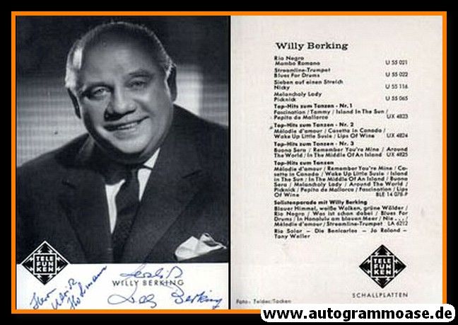 Autogramm Komponist | Willy BERKING | 1970er (Portrait SW Telefunken)