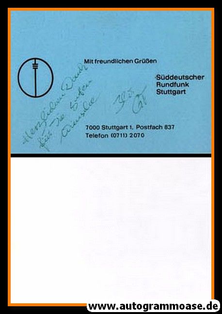 Autogramm TV | SDR | Günter FREUND | 1980er (Portrait SW Rüdel) + Visitenkarte