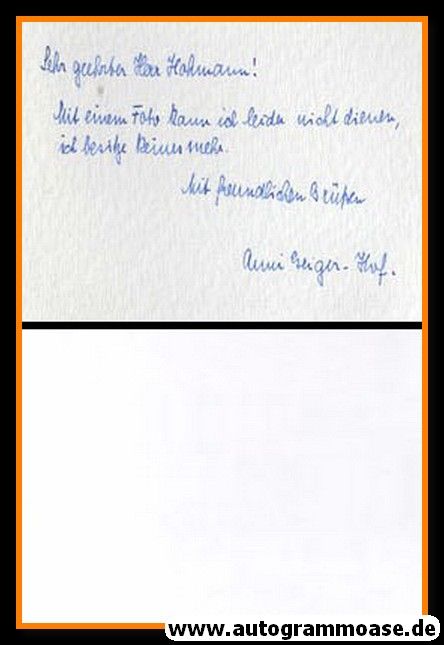 Autogramm Literatur | Anni GEIGER-HOF (Brief)