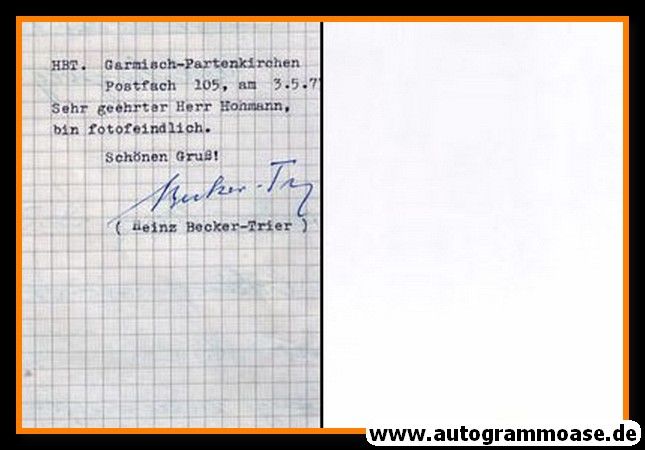 Brief Literatur | Heinz BECKER-TRIER (1973)
