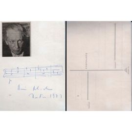 Autogramm Komponist | ??? Heinz Illich | 1970er (Portrait SW + Notenzitat) 2021-00010