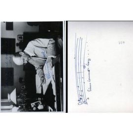 Autogramm Komponist | ??? Hermann Merold | 1970er (Portrait SW + Notenzitat) 2021-00012