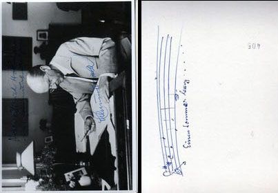 Autogramm Komponist | ??? Hermann Merold | 1970er (Portrait SW + Notenzitat) 2021-00012