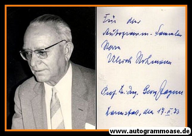 Autogramm Literatur | ??? Prof. Dr. Ing. Bernd Jagnu | 1970er (Portrait SW) 2021-00020