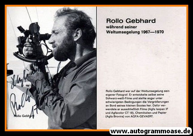 Autogramm Segeln | Rollo GEBHARD | 1960er (Portrait SW)
