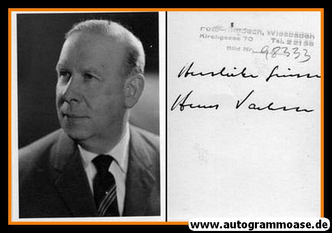 Autogramm | ??? Hans Vachin | 1970er (Portrait SW) 2021-00029