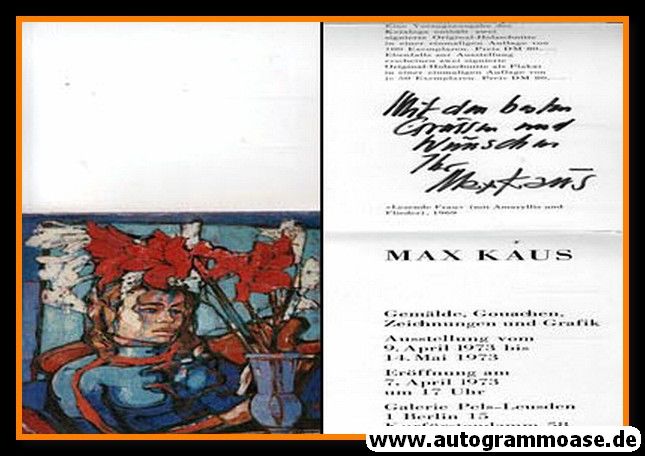 Autogramm Kunst | Max KAUS | 1973 (Broschüre)