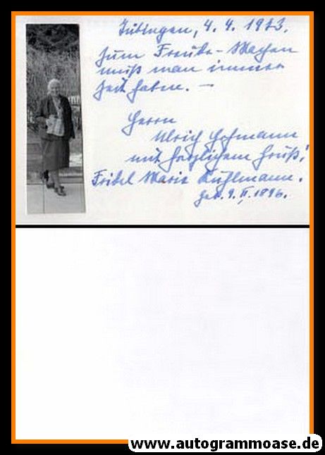 Autogramm Literatur | Friedel-Marie KUHLMANN | 1970er Foto (Portrait SW)