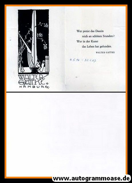 Gedenkkarte Literatur | Walter GÄTTKE (1967)