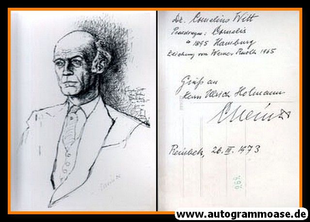 Autogramm Literatur | Cornelius WITT | 1970er (Zeichnung SW)