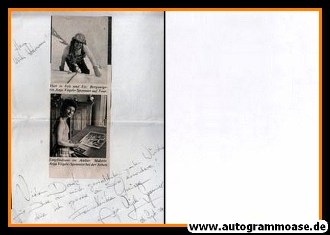 Autogramm Bergsteigen | Anja VÖGELE-SPONNIER | 1970er (Portrait SW)