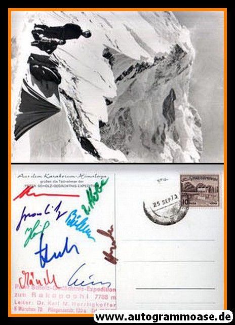 Autogramme Bergsteigen | PETER SCHOLZ-GEDÄCHTNIS-EXPEDITION | 1973 (9 AG)