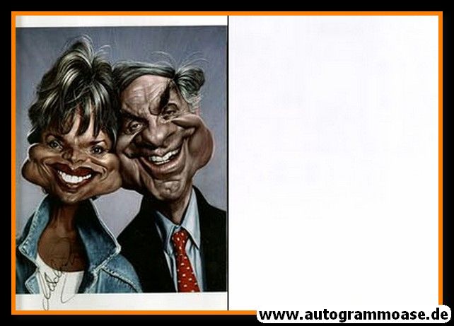 Autogramm Schauspieler | Uschi GLAS | 2000er (Karikatur XL) mit Juhnke