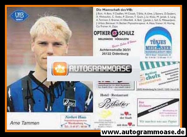 Autogramm Fussball | VfB Oldenburg | 1996 | Arne TAMMEN