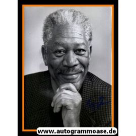 Autogramm Film (USA) | Morgan FREEMAN | 2000er Foto Druck (Portrait SW)